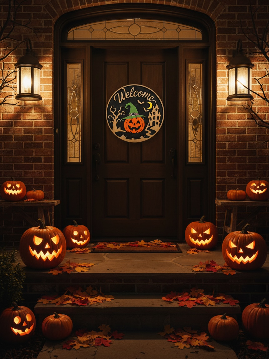 Houten Halloween Welkomstbord