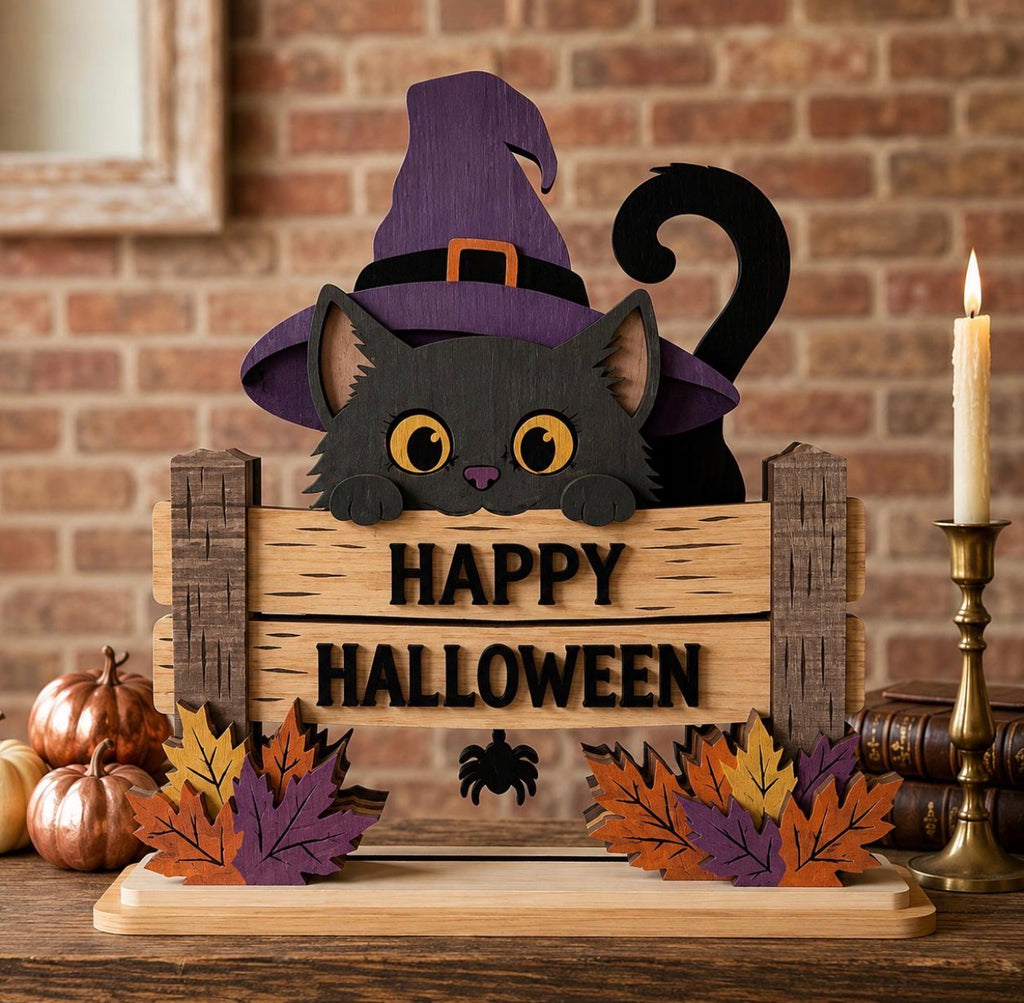 Unieke Halloween sfeer met een stijlvolle houten decoratie