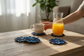 Gepersonaliseerde Cornbloem Onderzetters Set - 6 Stuks + Houten Houder